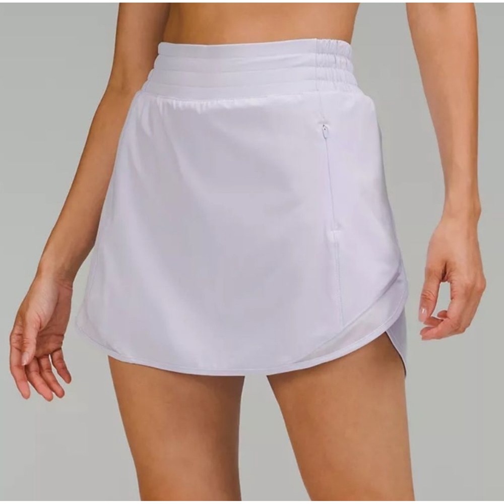 Lululemon Hotty Hot High-Rise Running Skirt Pastel Blue Size 4 Built-In Shorts